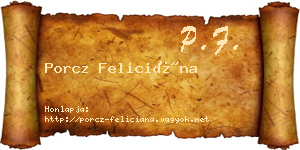Porcz Feliciána névjegykártya