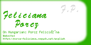 feliciana porcz business card